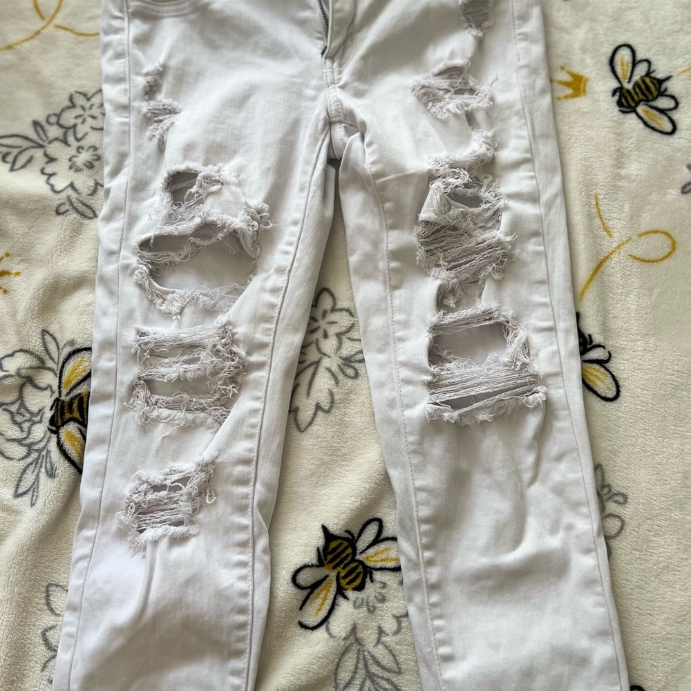 AMERICAN EAGLE SIZE 6 white holy jegging jeans - Picture 8 of 8